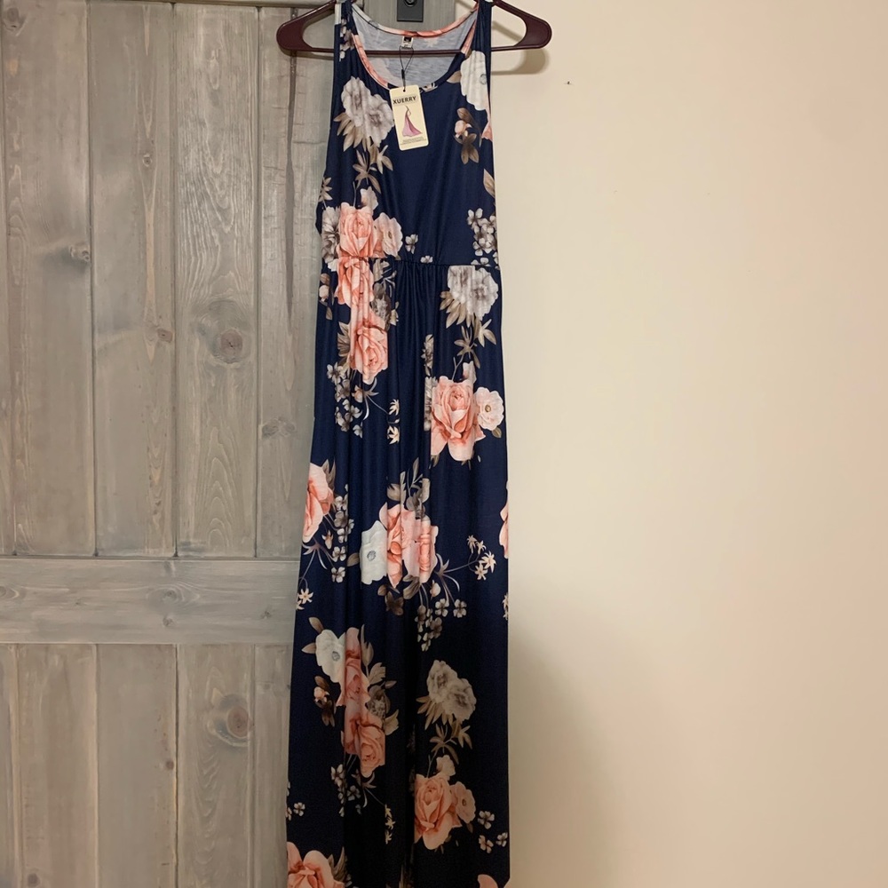 3/$20 Sleeveless Floral Racerback Maxi Dress - Picture 1 of 3